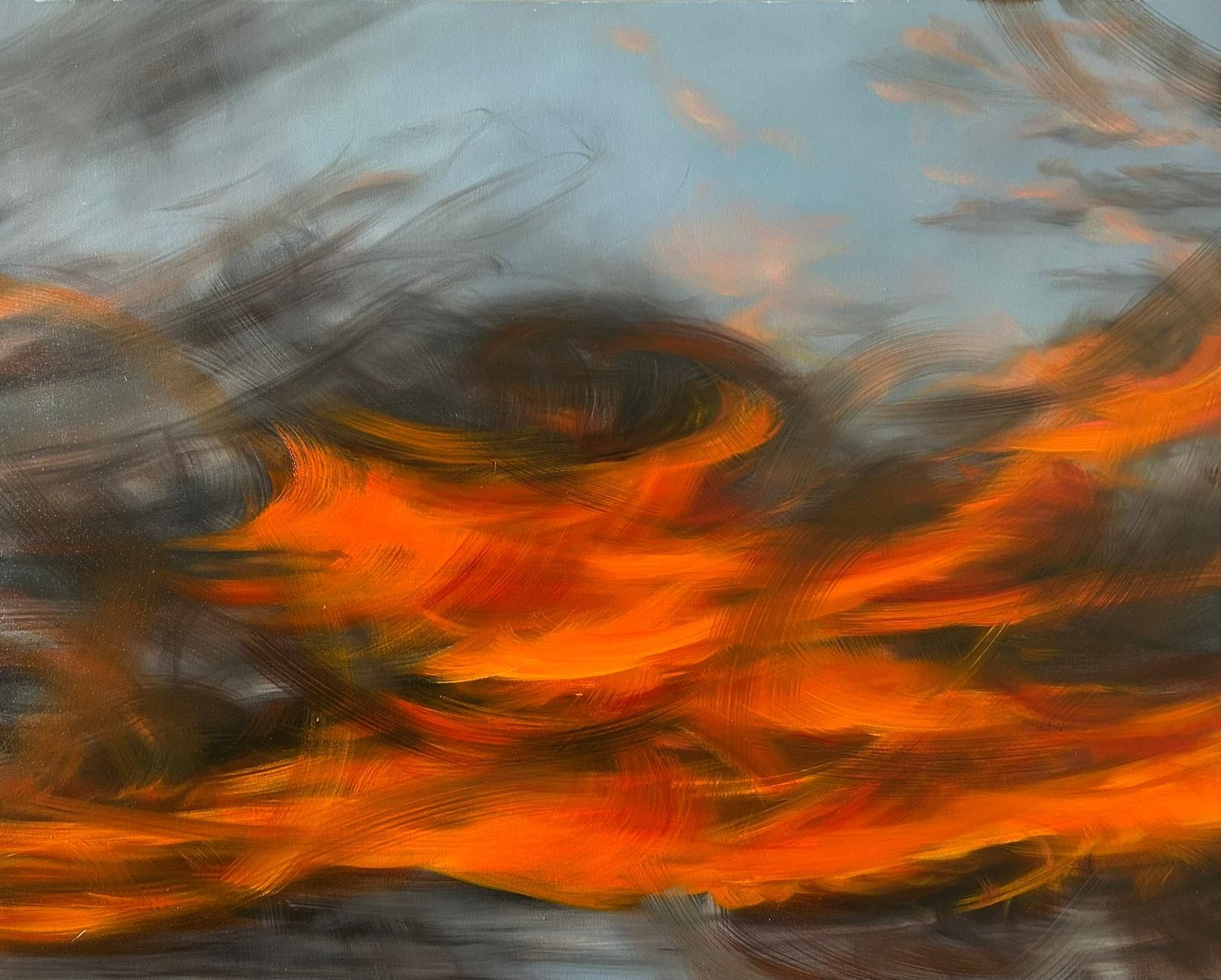 Feuer und Rauch vor grau-blauem Himmel, Soul Kollektion