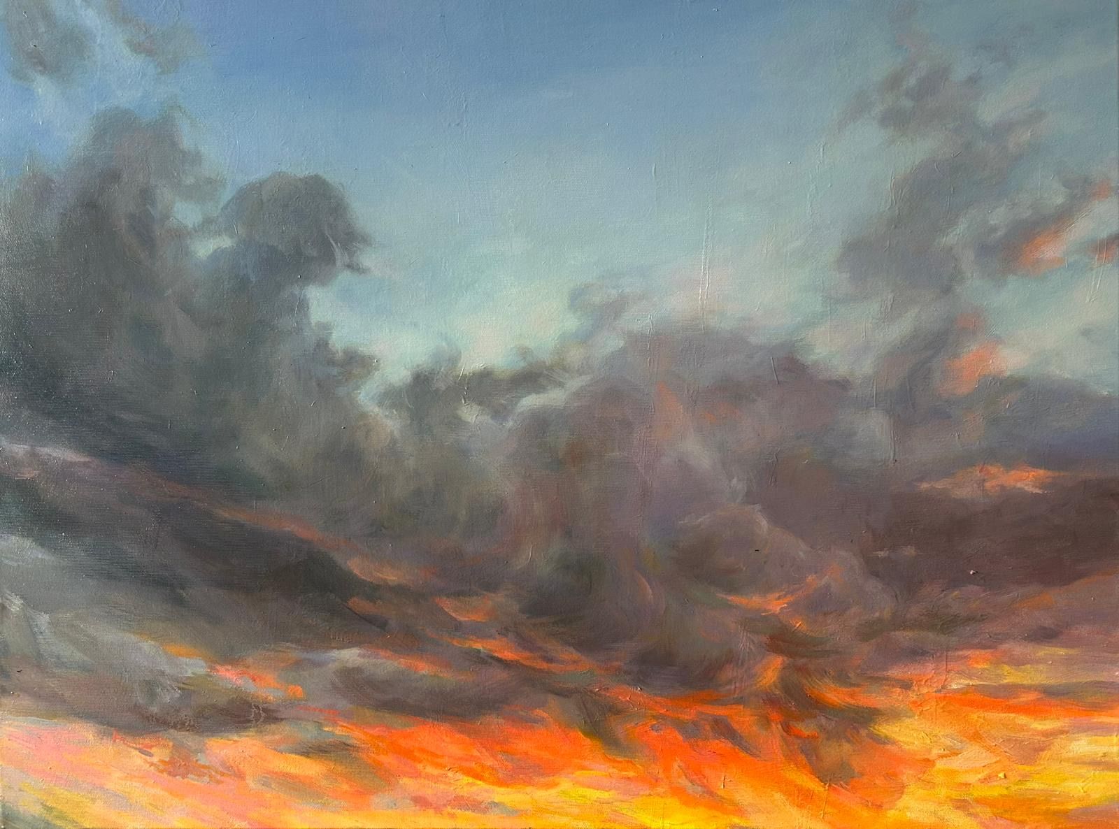 Wrath and Revelation — dunkle Wolkenberge über glühendem Abendlicht, Soul Kollektion