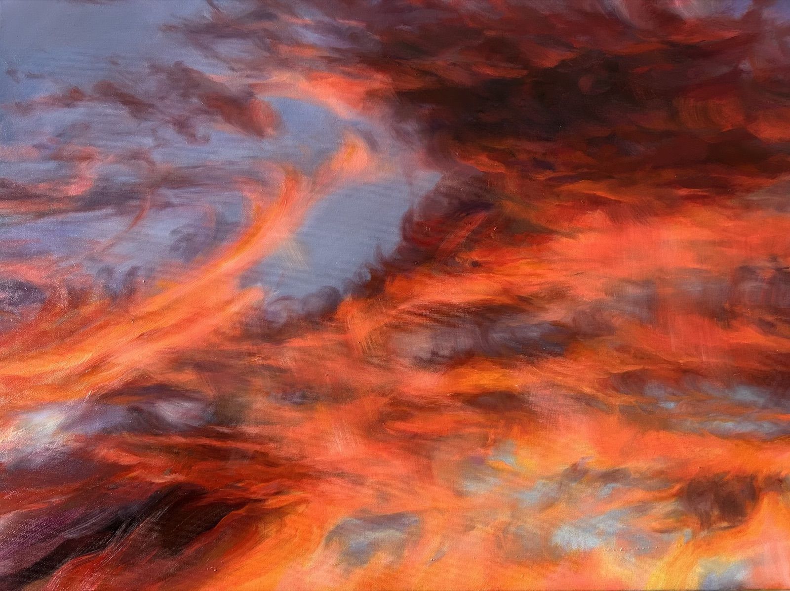 Alchemy of the Soul — rot glühende Wolken vor grau-blauem Himmel, Soul Kollektion